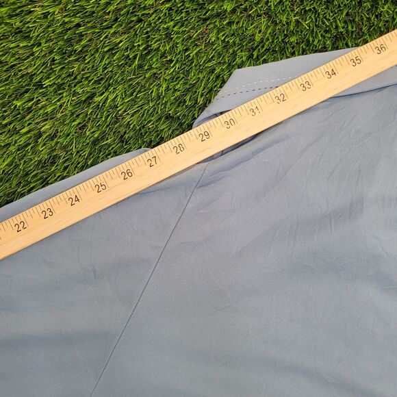 Vintage 70s Disco Hippie Button Shirt XL 25x29 Blue - Picture 6 of 12